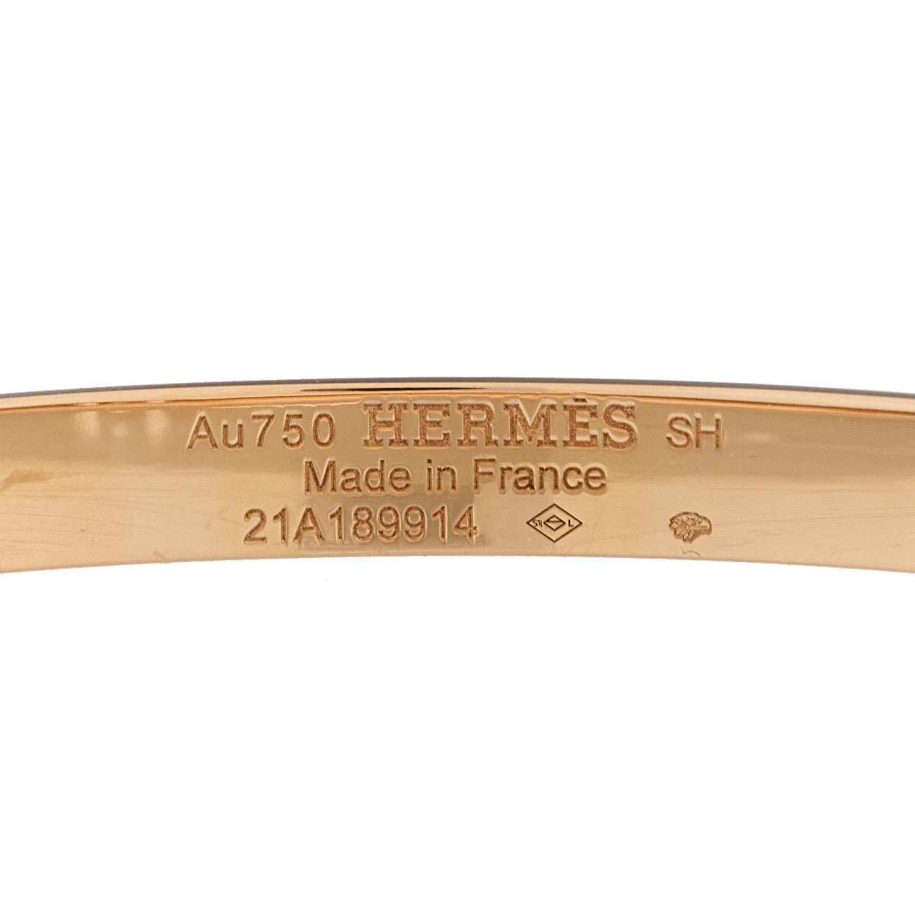 Hermes 18K Rose Gold Diamond PM H D'Ancre Bracelet SH 3 of 4