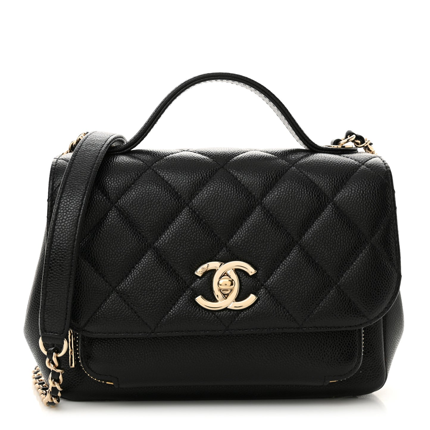 Caviar Quilted Small Business Affinity Flap Black