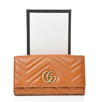 Gucci Calfskin Matelasse GG Marmont Continental Wallet Cognac 9 of 9