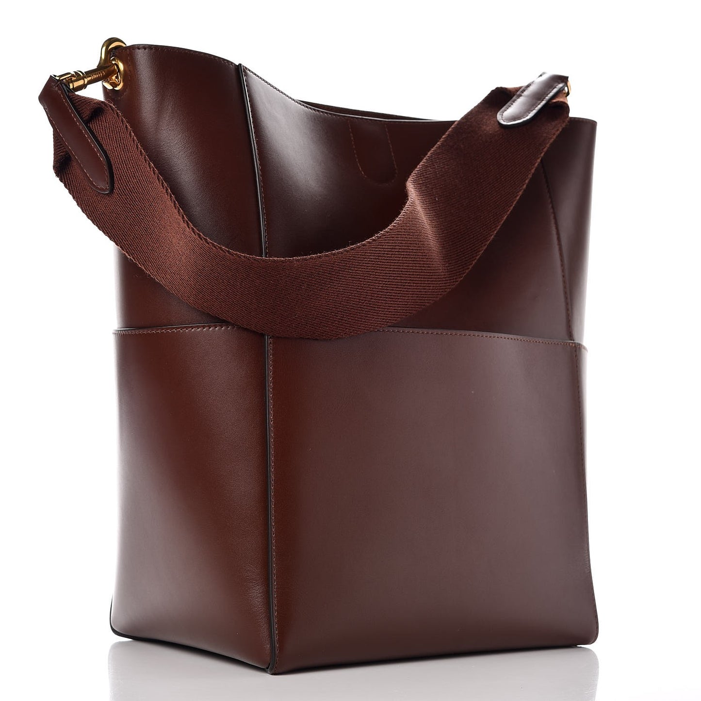 Supersoft Calfskin Sangle Bucket Bag Burgundy