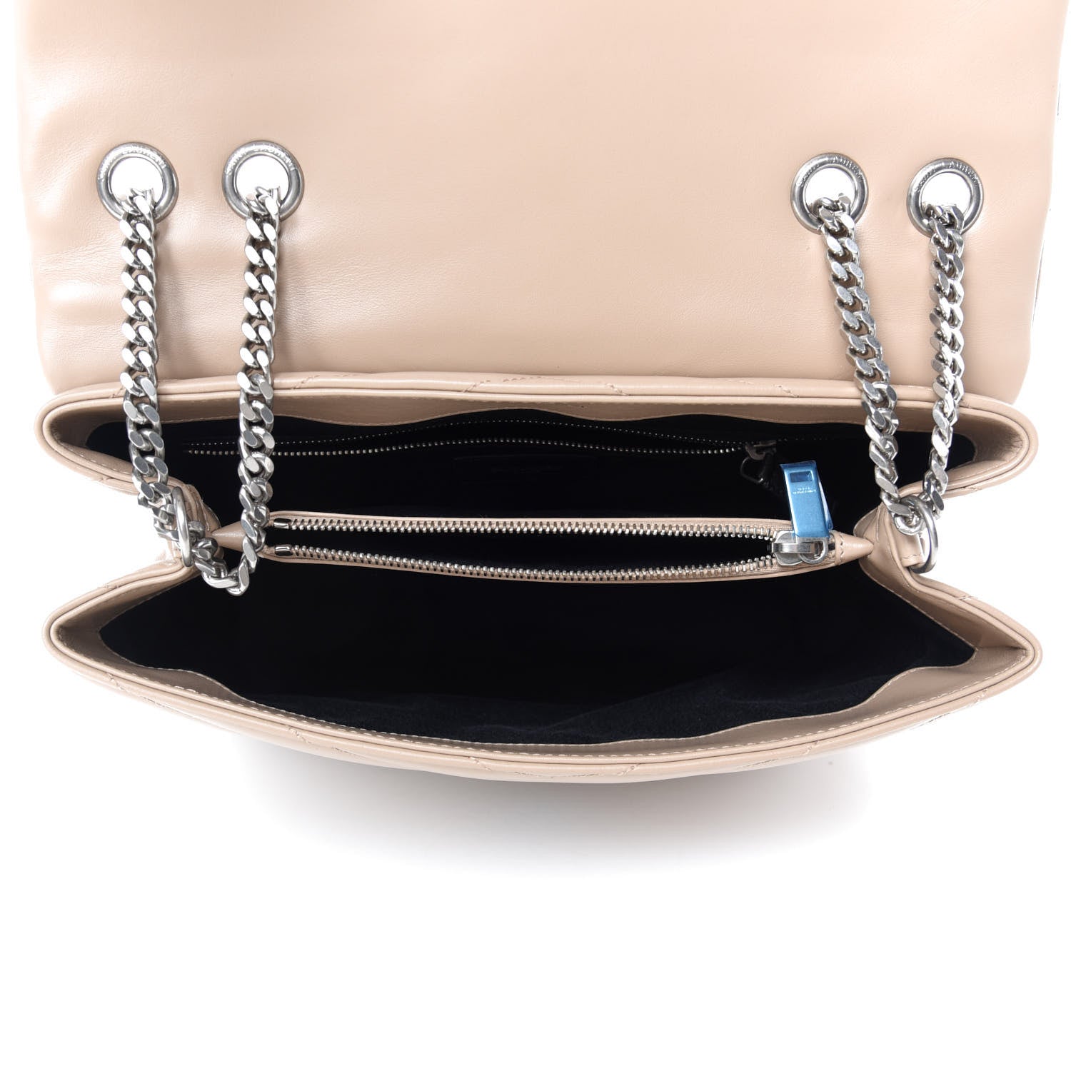 Saint Laurent Calfskin Y Quilted Monogram Medium Loulou Chain Satchel Nude Powder 5 of 11