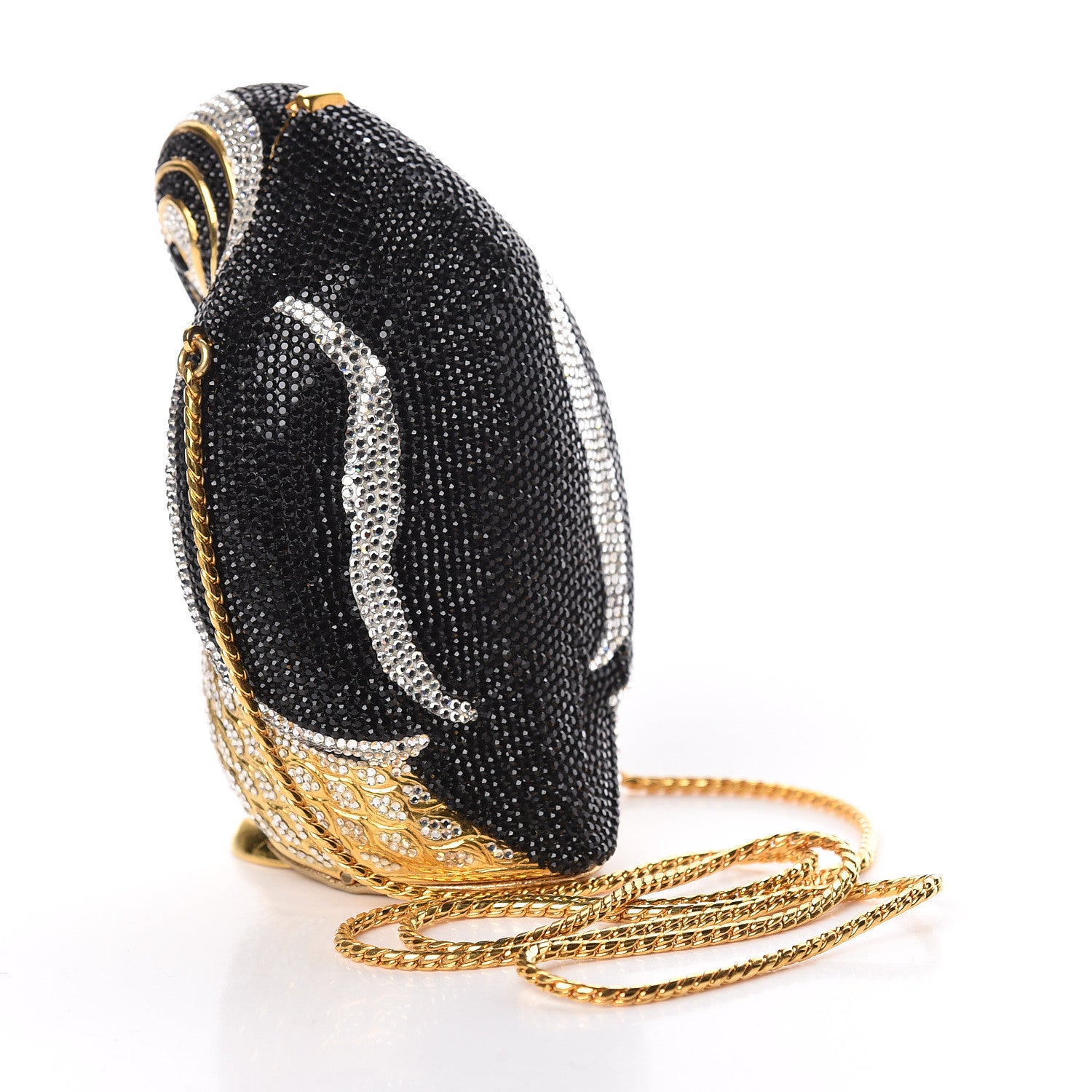 Judith Leiber Crystal Penguin Minaudiere Clutch Black 4 of 12