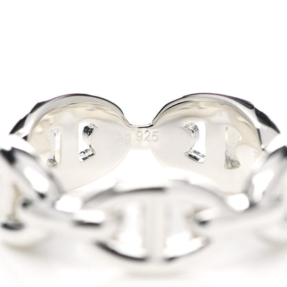 Hermes Sterling Silver PM Chaine d'Ancre Enchainee Band Ring 54 6.75 4 of 7