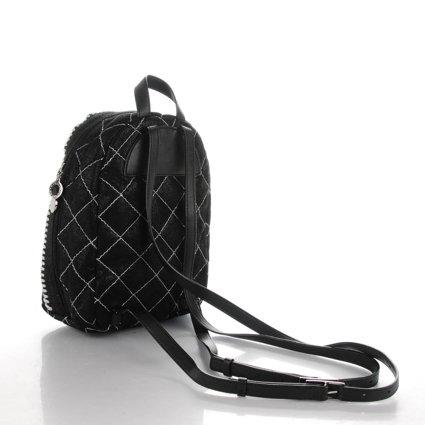 Shaggy Deer Quilted Mini Falabella Backpack Black