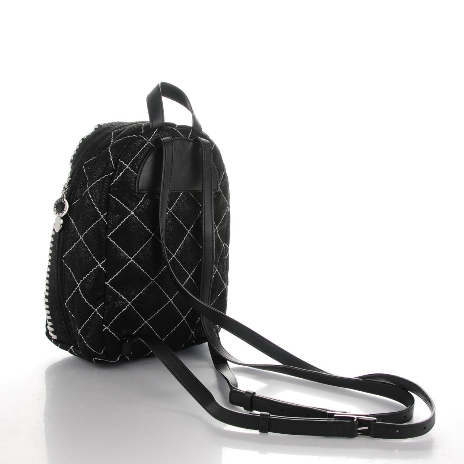 Stella McCartney Shaggy Deer Quilted Mini Falabella Backpack Black 3 of 8