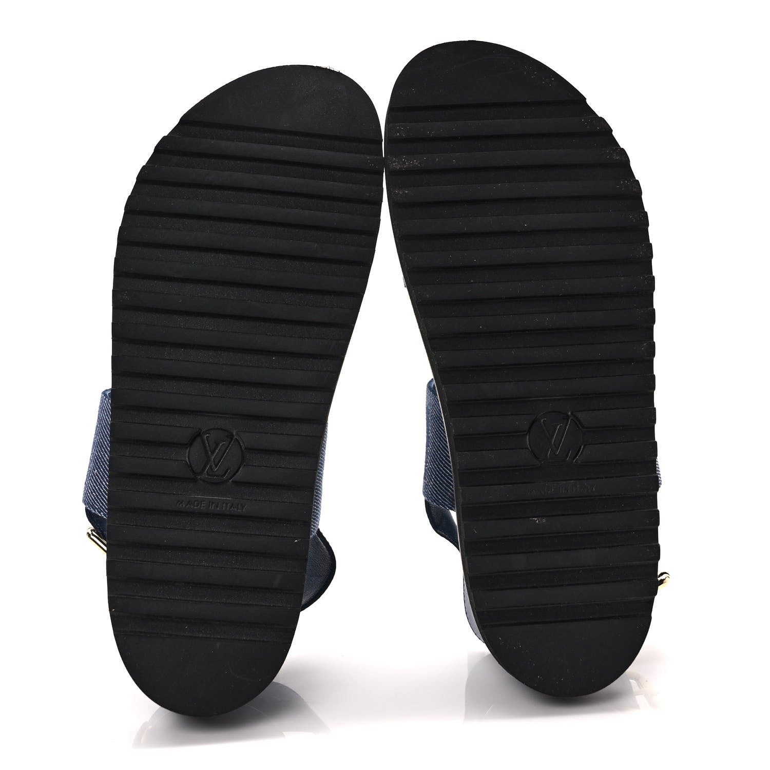 Louis Vuitton Monogram Denim Paseo Flat Comfort Sandals 37 Navy Blue 5 of 8