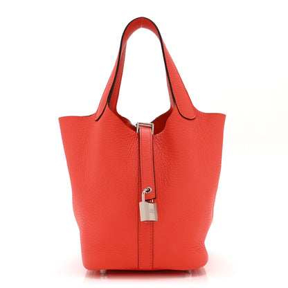 Hermes Taurillon Clemence Picotin Lock 18 PM Orange Field 1 of 10