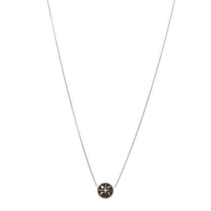 Christian Dior 18K Rose Gold Diamond Black Onyx Rose Des Vents Necklace 1 of 7