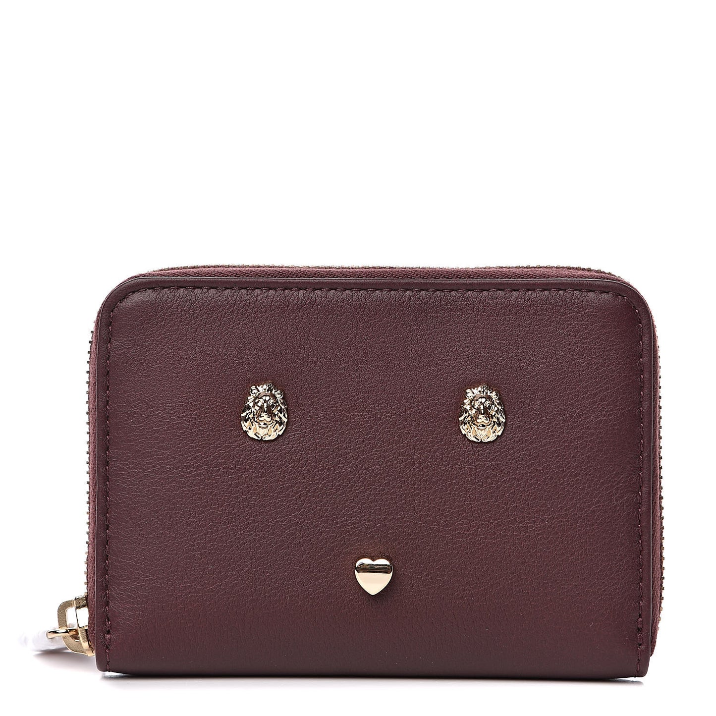 Silky Calf Cara Delevigne Zip Around Small Wallet Oxblood
