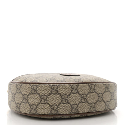 Gucci GG Supreme Monogram Azalea Calfskin Mini Retro Interlocking G Half Moon Bag Beige Ebony Brown Sugar 4 of 10