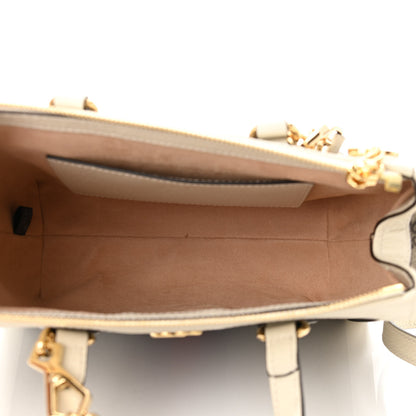 Gucci GG Supreme Monogram Textured Dollar Calfskin Web Small Ophidia Tote Bag Beige Ebony Mystic White 5 of 10