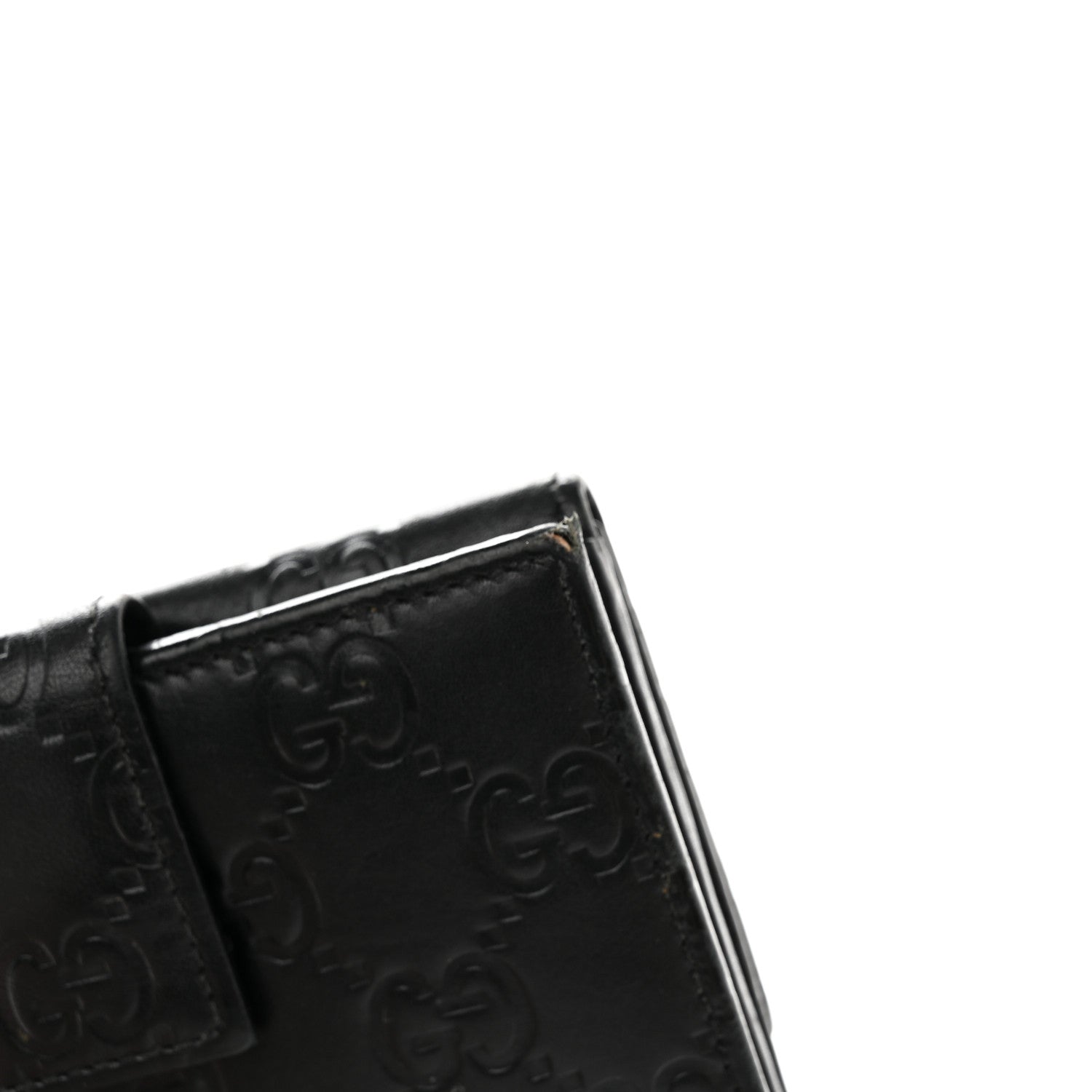 Gucci Guccissima Metal Bar French Flap Wallet Black 15 of 18