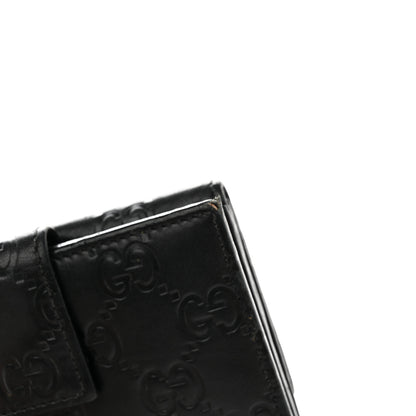 Gucci Guccissima Metal Bar French Flap Wallet Black 15 of 18