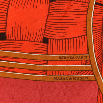 Hermes Cashmere Silk Masan & Masan Giant Triangle Scarf Orange Beige Dore White 2 of 3