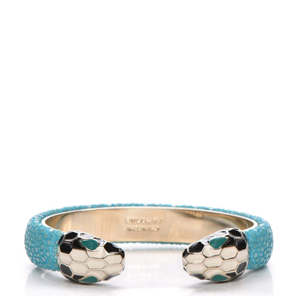 Bulgari Galuchat Serpenti Forever Bracelet S Aquarelle Turquoise 1 of 5