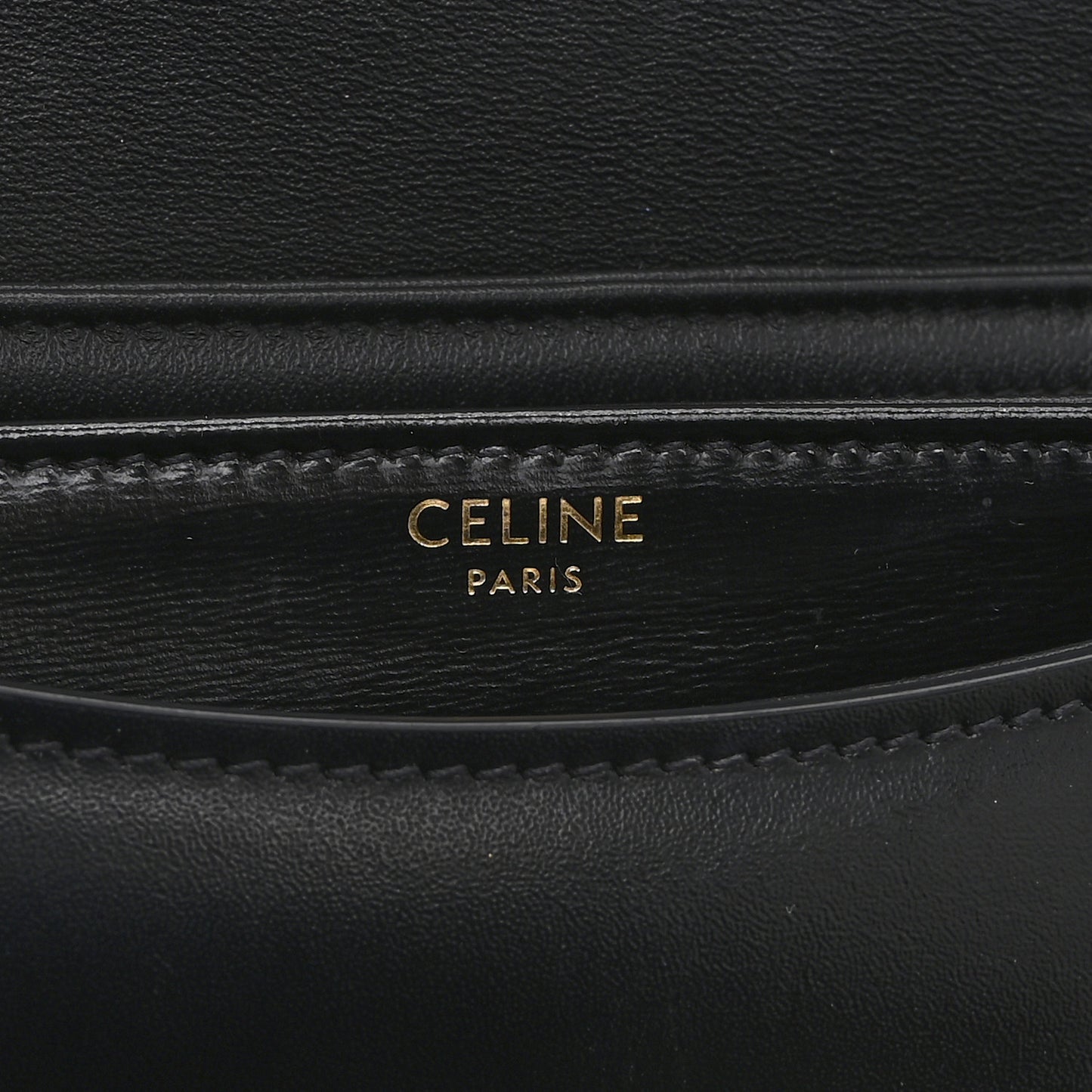 Shiny Calfskin Besace Clea Triomphe Black