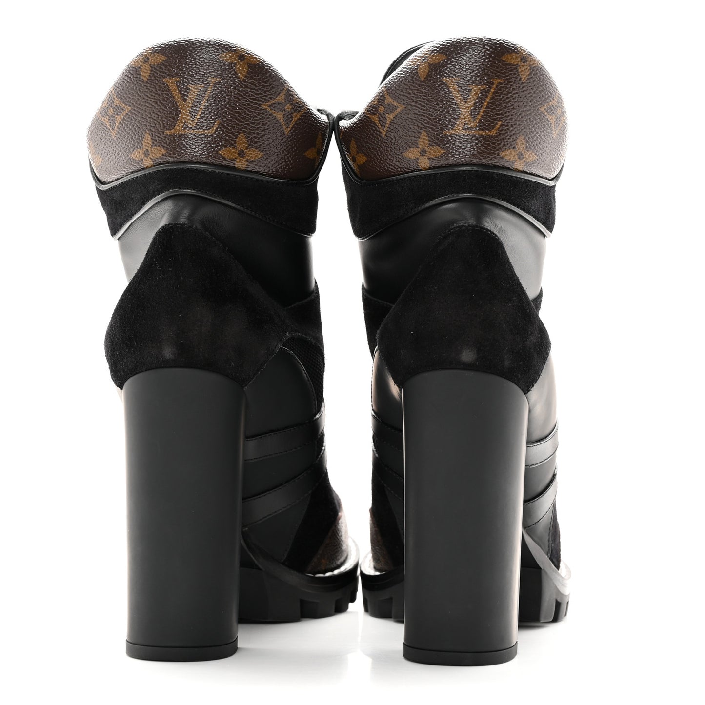 Suede Calfskin Monogram Star Trail Ankle Boots 40 Black