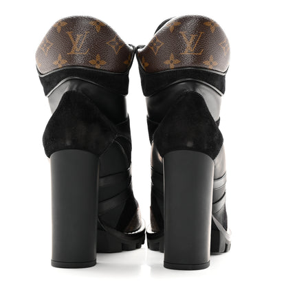 Louis Vuitton Suede Calfskin Monogram Star Trail Ankle Boots 40 Black 5 of 16