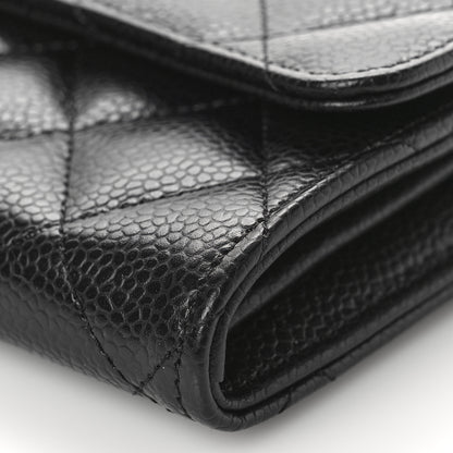 Chanel Caviar Quilted Large Gusset Flap Wallet Black 9 of 10