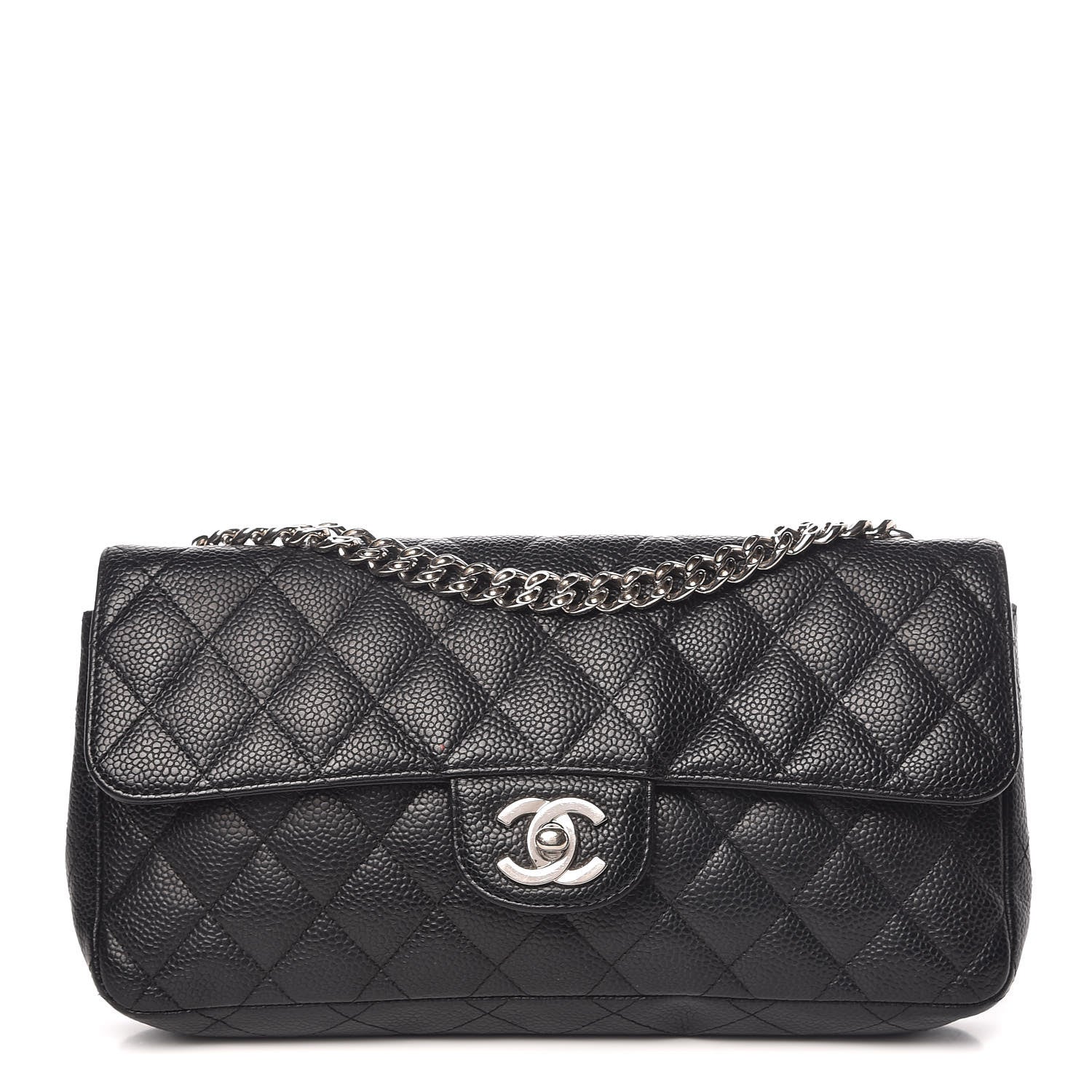 Chanel Caviar Quilted East West Flap Bijoux Chain Black 1 of 11