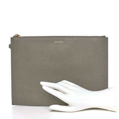 Saint Laurent Grain De Poudre Paris Zipped Tablet Holder Greyish Brown 2 of 9