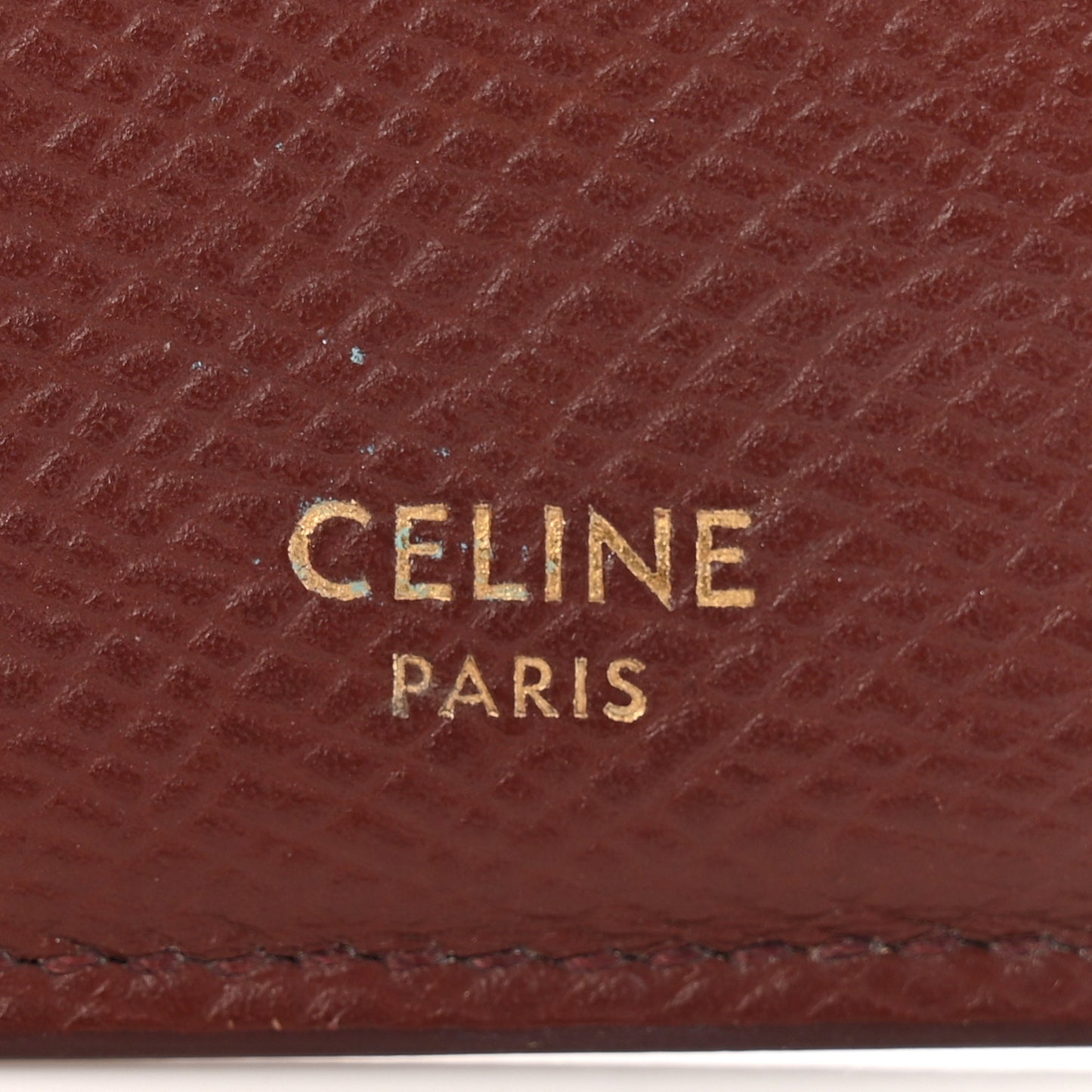 Grained Calfskin Zipped Card Holder Grenat