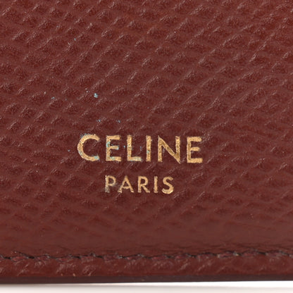 Celine Grained Calfskin Zipped Card Holder Grenat 6 of 15