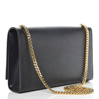 Saint Laurent Grain De Poudre Medium Classic Monogram Kate Satchel Black 3 of 14