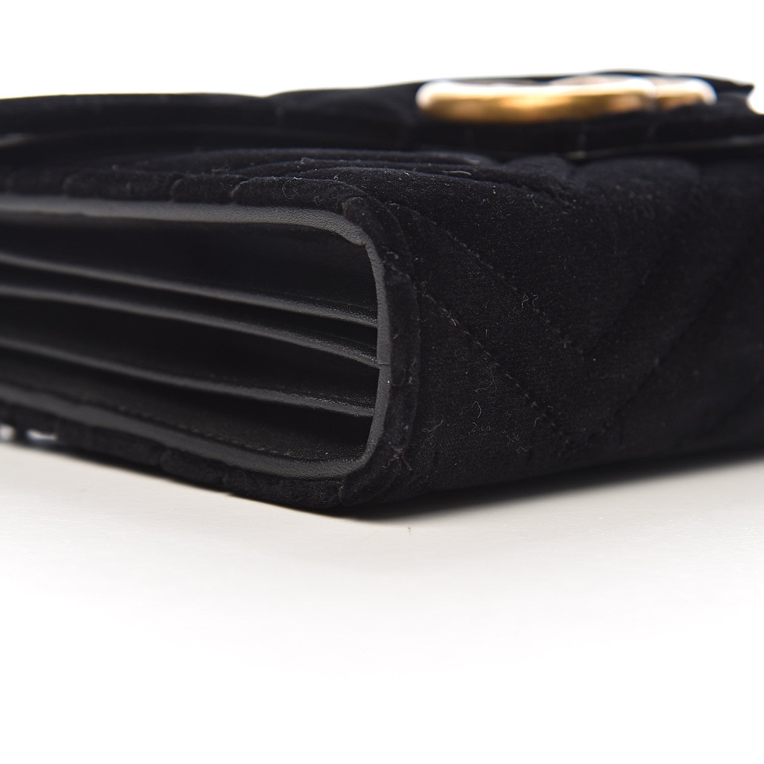 Gucci Velvet Matelasse GG Marmont Chain Wallet Black 7 of 9