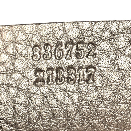 Gucci Metallic Pebbled Calfskin Medium Soho Flap Crossbody New Golden Beige 7 of 11
