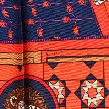Hermes Silk La Danse Des Amazones Scarf 90 Marine Rouge Violet 3 of 5