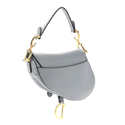 Christian Dior Grained Calfskin Mini Saddle Bag Sky Blue 3 of 10