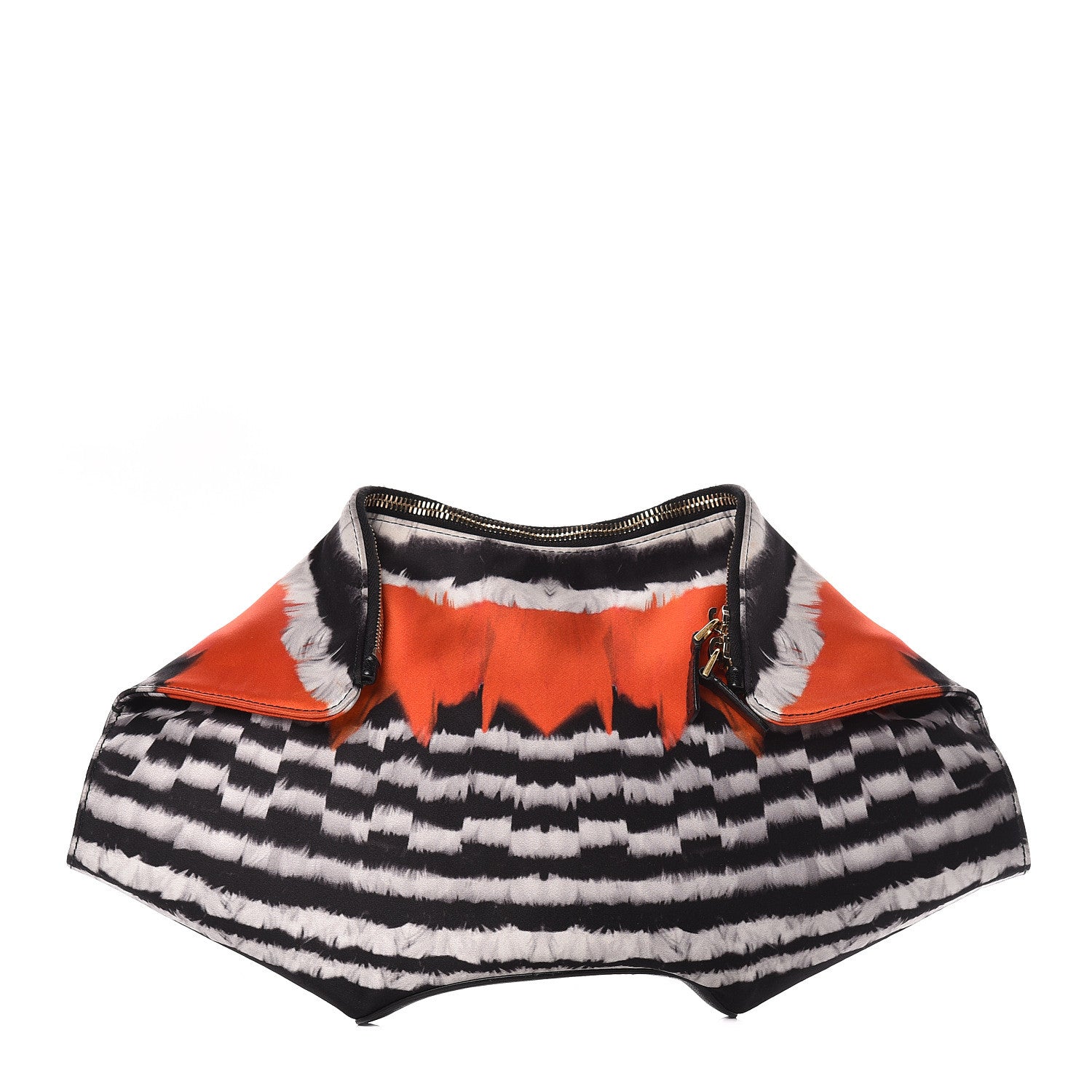Alexander McQueen Silk Printed De Manta Clutch Red Black White 1 of 12