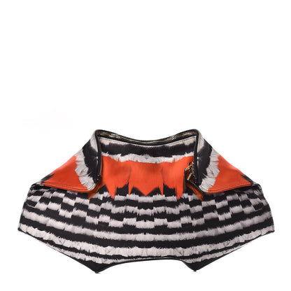 Alexander McQueen Silk Printed De Manta Clutch Red Black White 1 of 12