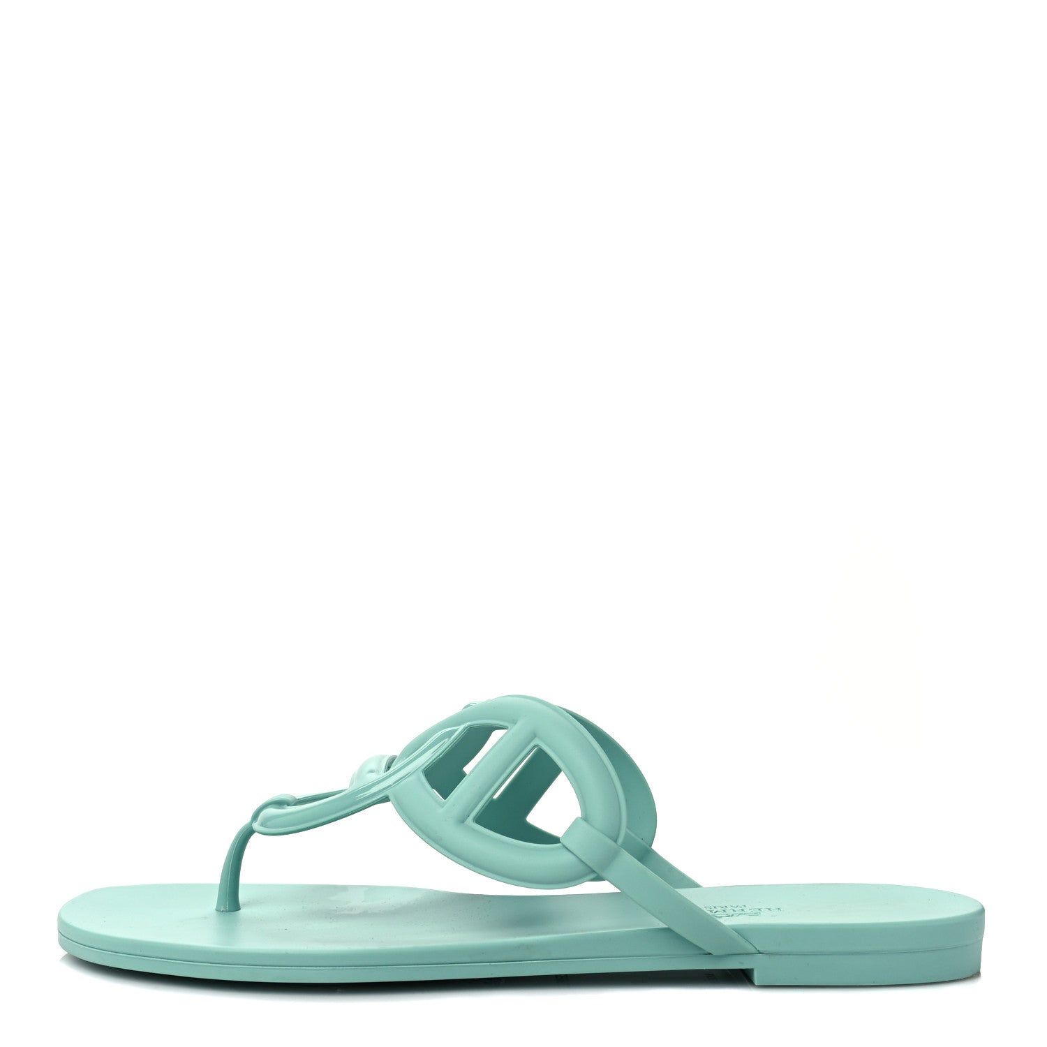 Hermes Rubber Womens Egerie Sandals 41 Vert Embrun 1 of 9