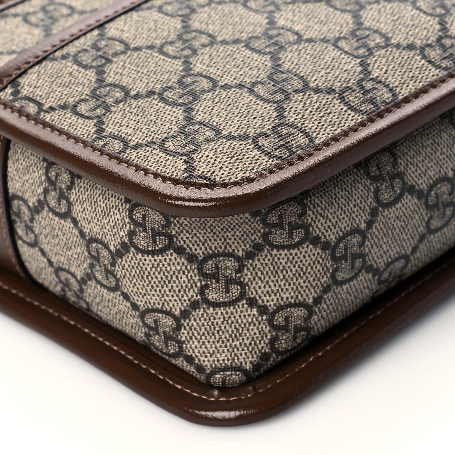 GG Supreme Monogram Azalea Calfskin Mini Retro Interlocking G Shoulder Bag Beige Ebony Brown Sugar