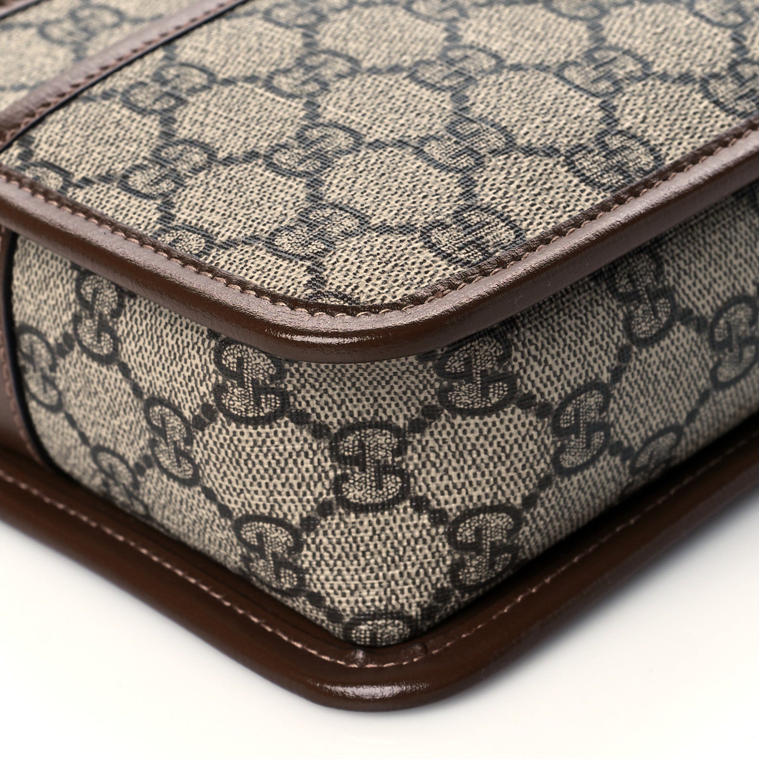 Gucci GG Supreme Monogram Azalea Calfskin Mini Retro Interlocking G Shoulder Bag Beige Ebony Brown Sugar 9 of 11