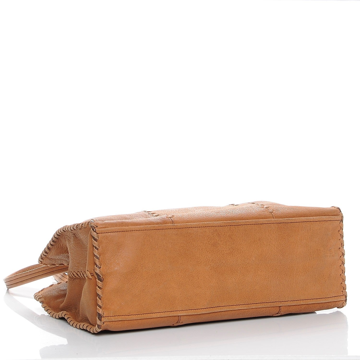 Prada Goatskin Whipstitch Tote Brown 4 of 10