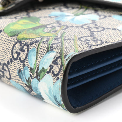 Gucci GG Supreme Monogram Blooms Mini Dionysus Chain Wallet Beige Blue Navy Vintage Blue 5 of 9