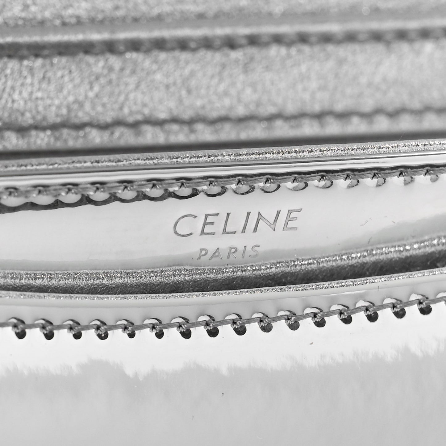 Mirror Calfskin Teen Besace Chain Triomphe Silver
