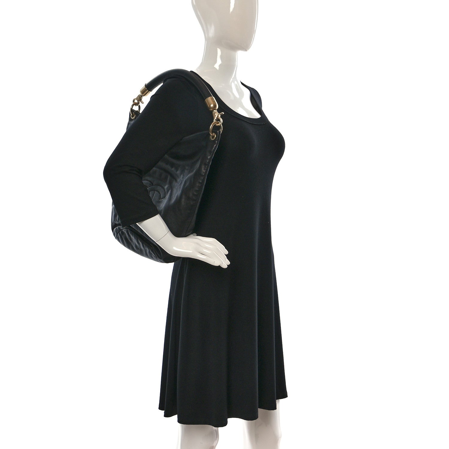 Chanel Calfskin CC Bucket Bag Black 3 of 12