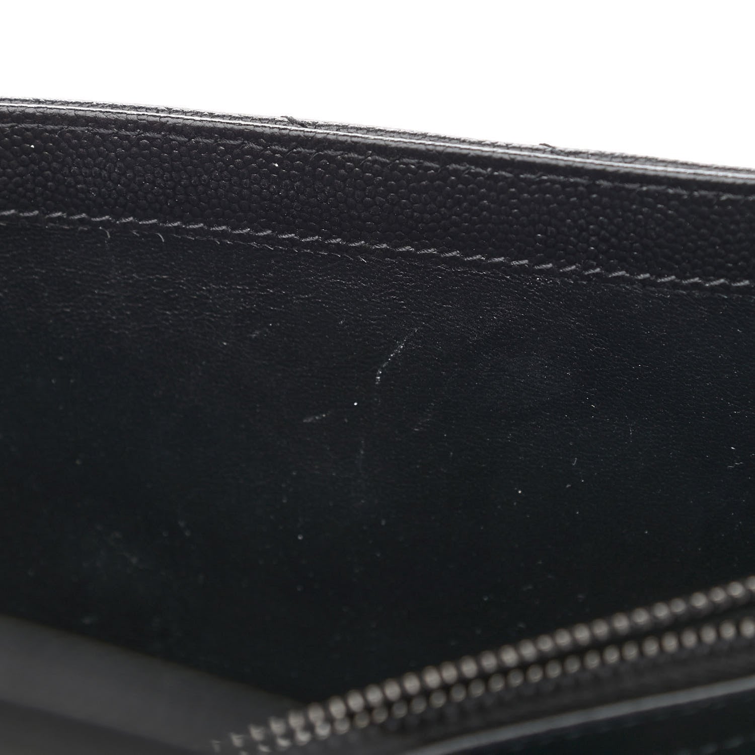 Saint Laurent Grain De Poudre Matelasse Chevron Monogram Chain Wallet Black 12 of 13