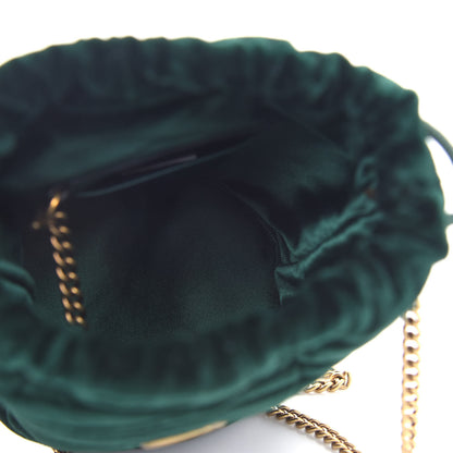 Gucci Velvet Matelasse Mini GG Marmont 2.0 Bucket Bag Dark Green 5 of 8