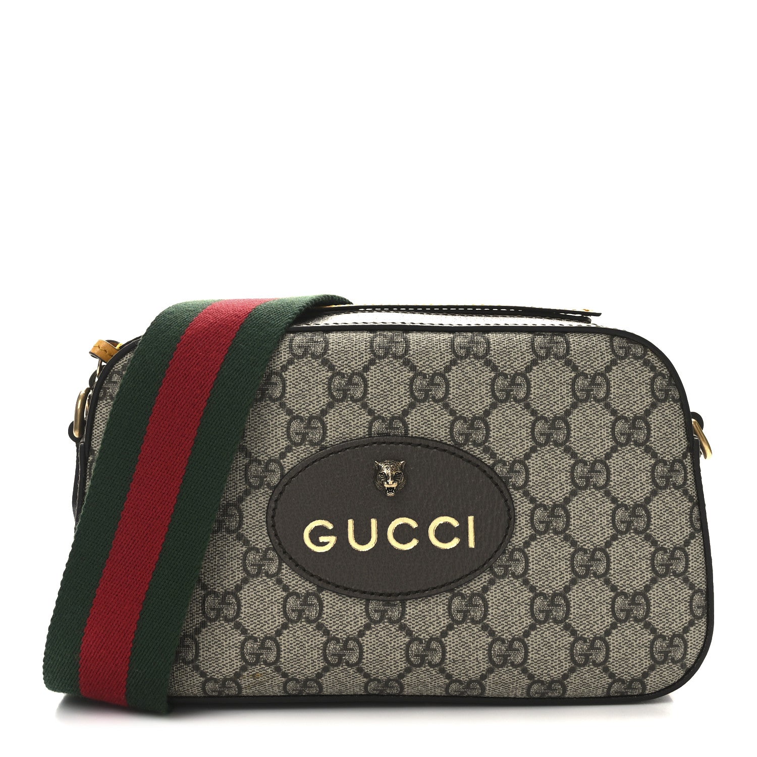 Gucci GG Supreme Monogram Web Neo Vintage Shoulder Bag Beige New Acero Crop 1 of 11
