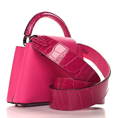 Louis Vuitton Taurillon Crocodile Capucines Mini Rose Pondichery 4 of 10