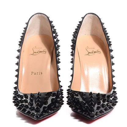 Christian Louboutin Patent Follies Spikes 100 Pumps 37 Black 2 of 4