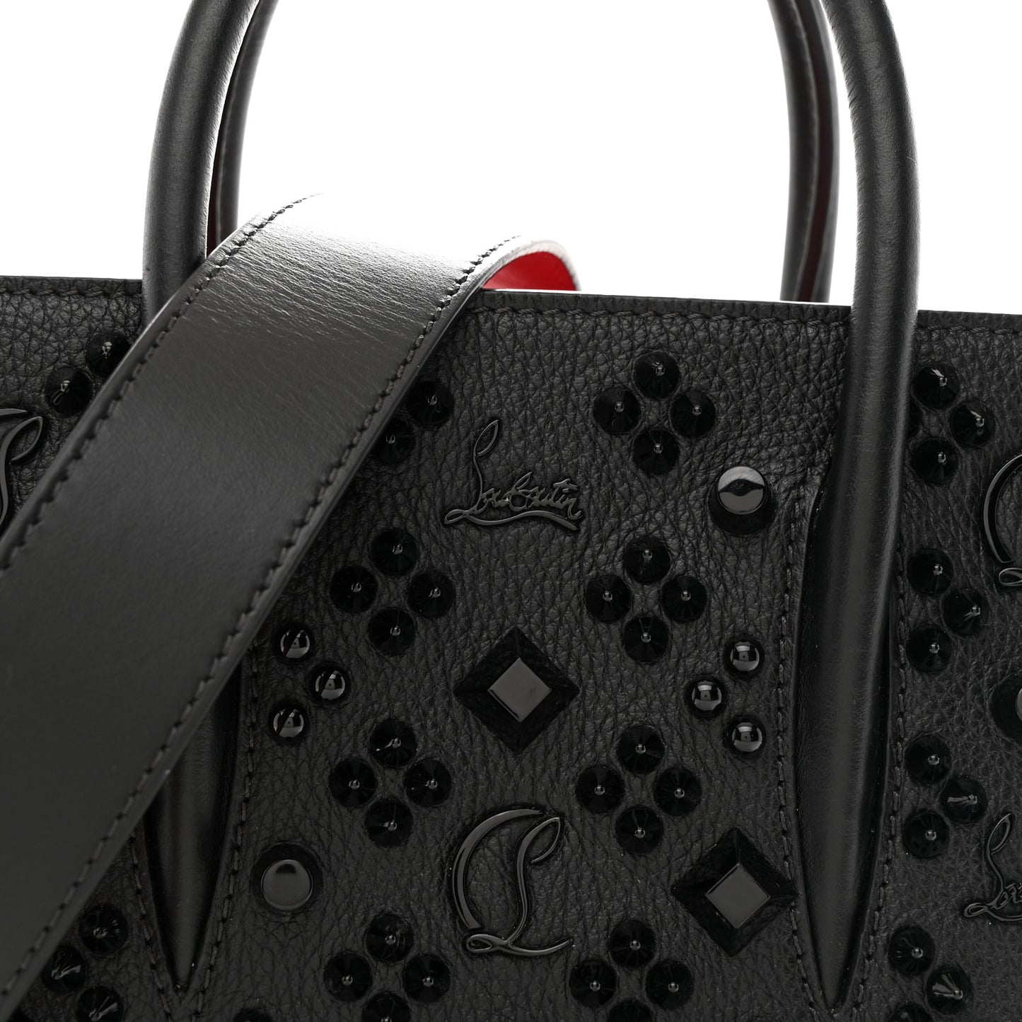 Calfskin Spikes Loubinthesky Mini Paloma Black