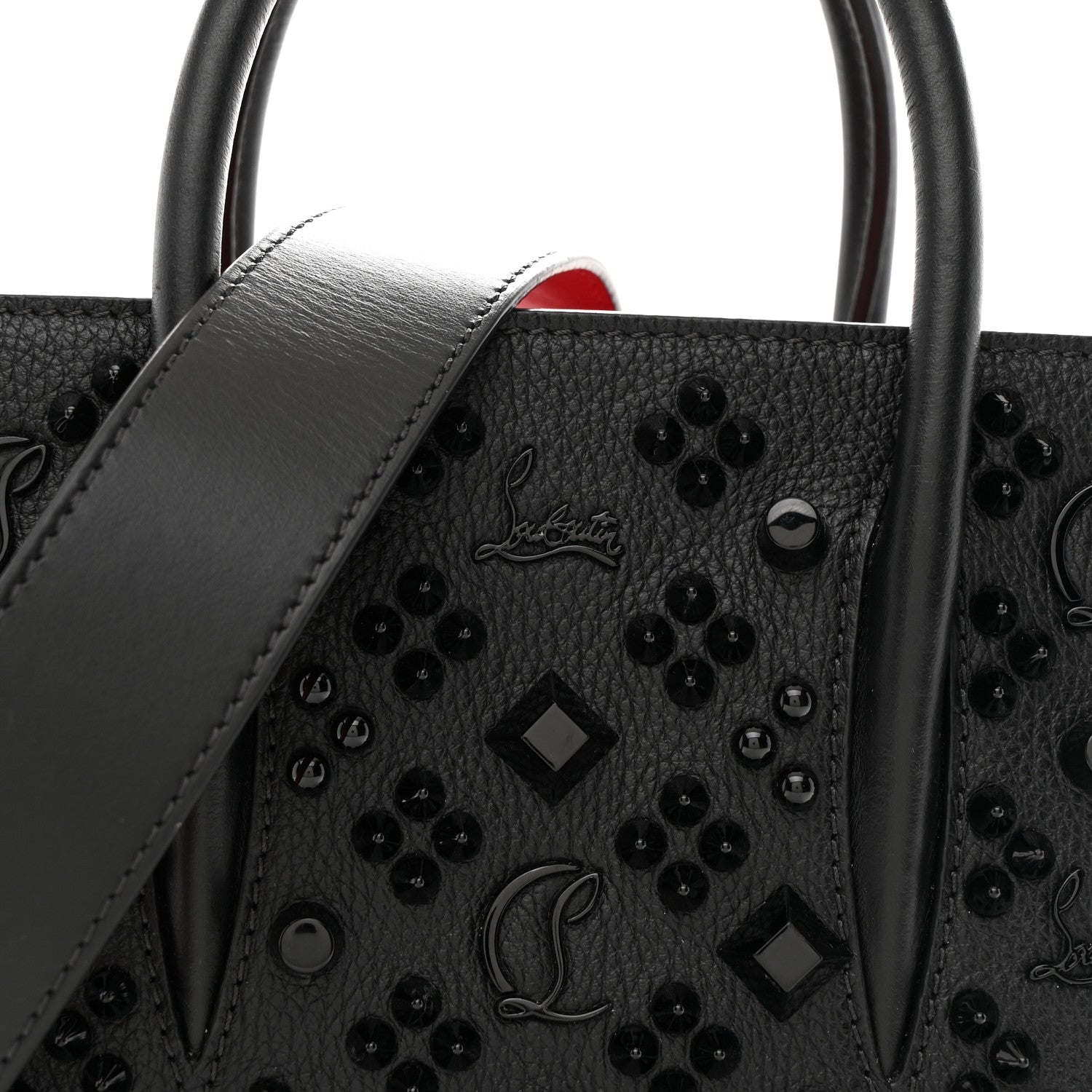 Christian Louboutin Calfskin Spikes Loubinthesky Mini Paloma Black 7 of 9