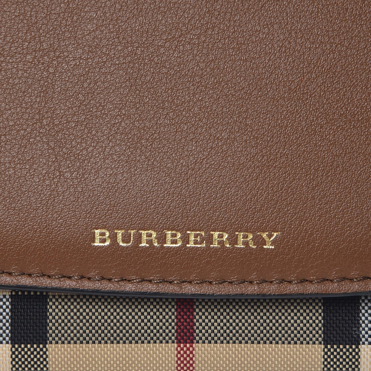 Derby Calfskin House Check Henley Wallet On Chain Tan