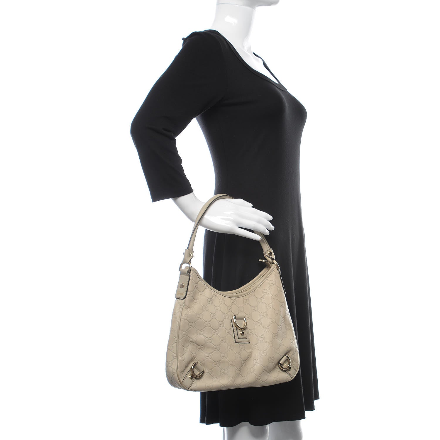Gucci Guccissima Medium Abbey D Ring Hobo Off White 2 of 11